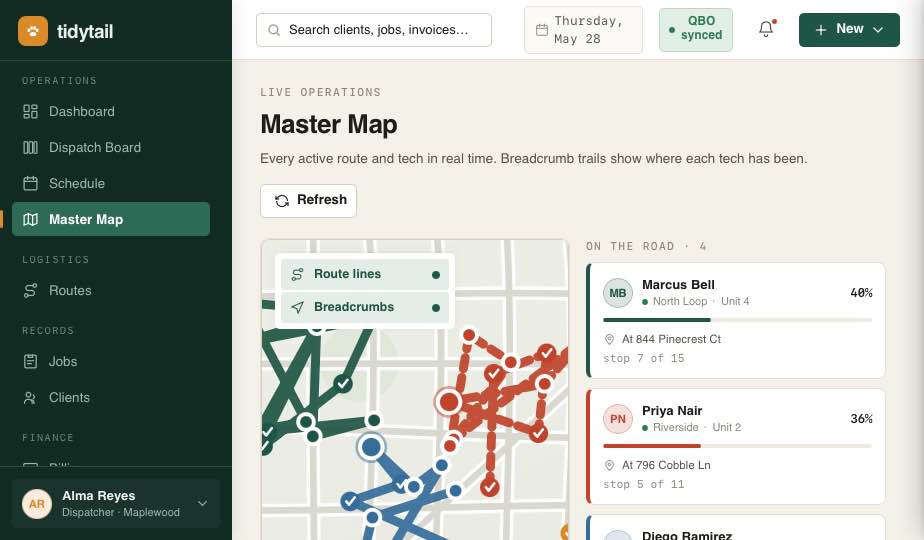 See every route in real time